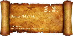 Bara Márk névjegykártya