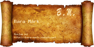 Bara Márk névjegykártya